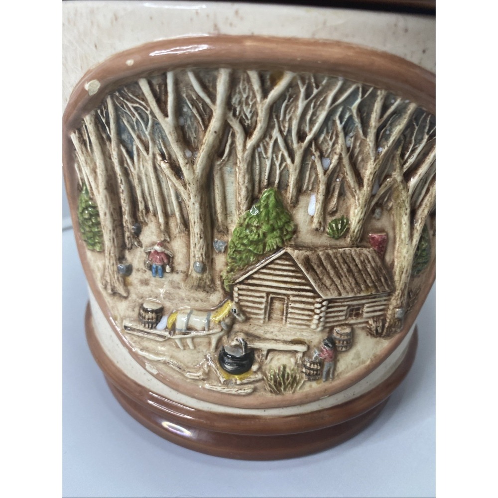Vintage Hershey Molds 1979 Cookie Jar / Canister, 3D Winter Scene  With Lid Rare - Picture 3 of 11